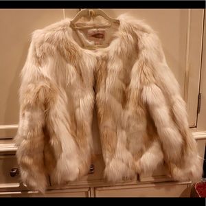 Cream Forever 21 Faux Fur Jacket